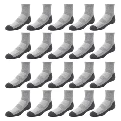 Boys Tek Gear® 20-Pack Lightweight Performance Ankle Socks -Bonnie Jean Shop 3758294 Gray Charcoal