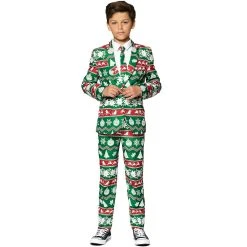 Boys 4-16 Suitmeister Green Nordic Christmas Suit