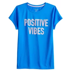 Girls 7-16 Tek Gear® Graphic Tee in Regular & Plus Size -Bonnie Jean Shop 4629645 Blue Positive Vibes