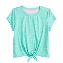 Girls 7-16 Tek GearĀ® Knot Front Fashion Tee in Regular & Plus Size