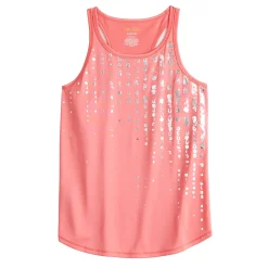 Girls 7-16 Tek Gear® Graphic Tank Top in Regular & Plus Size -Bonnie Jean Shop 4888286 Coral Foil Stacked