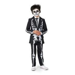 Boys 4-16 Suitmeister Skeleton Grunge Black Halloween Suit