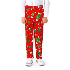 Boys 4-16 Suitmeister Christmas Tree Red Jacket, Pants & Tie Suit Set -Bonnie Jean Shop 5265846 ALT3