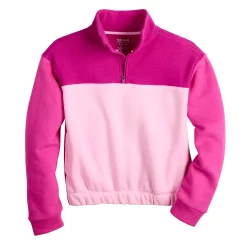 Girls 7-16 Tek Gear® Ultrasoft Fleece 1/4 Zip Pullover in Regular & Plus -Bonnie Jean Shop 5541509 Strawberry Malt Berry