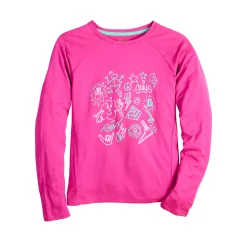Girls 7-16 Tek Gear® Long Sleeve Graphic Tee in Regular & Plus -Bonnie Jean Shop 5574651 Pink Doodles