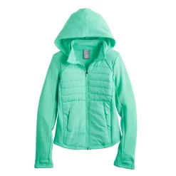 Girls 7-16 Tek Gear® Mixed Media Jacket in Regular & Plus -Bonnie Jean Shop 5674143 Shy Green