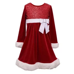 Girls 4-6x Bonnie Jean Sequin Santa Dress