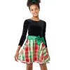 Girls 7-20 Bonnie Jean Velvet & Plaid Holiday Dress in Regular & Plus