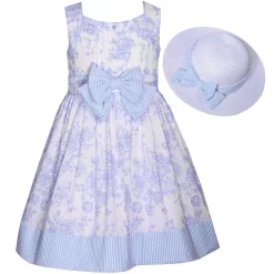 Girls 7-16 & Plus Size Bonnie Jean Toile Dress with Hat