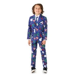 Boys 6-16 Suitmeister Christmas Snowman Jacket, Pants & Tie Suit Set