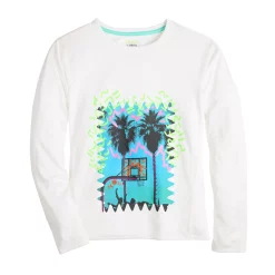 Girls 7-16 Tek Gear® Long Sleeve Graphic Tee in Regular & Plus -Bonnie Jean Shop 6120791 White Basketball